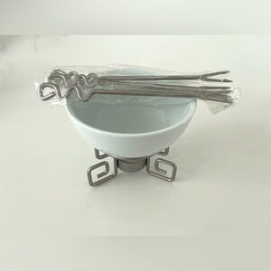 Swiss Ceramic chocolate fondue Set.